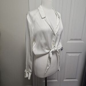 Wilfred aritzia tie front blouse